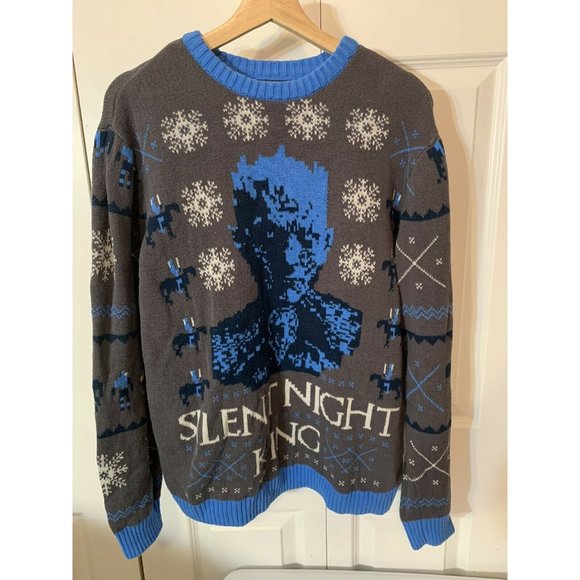 Game of Thrones Silent Night King Ugly Christmas Sweater Size M Men Gray… - Picture 6 of 9
